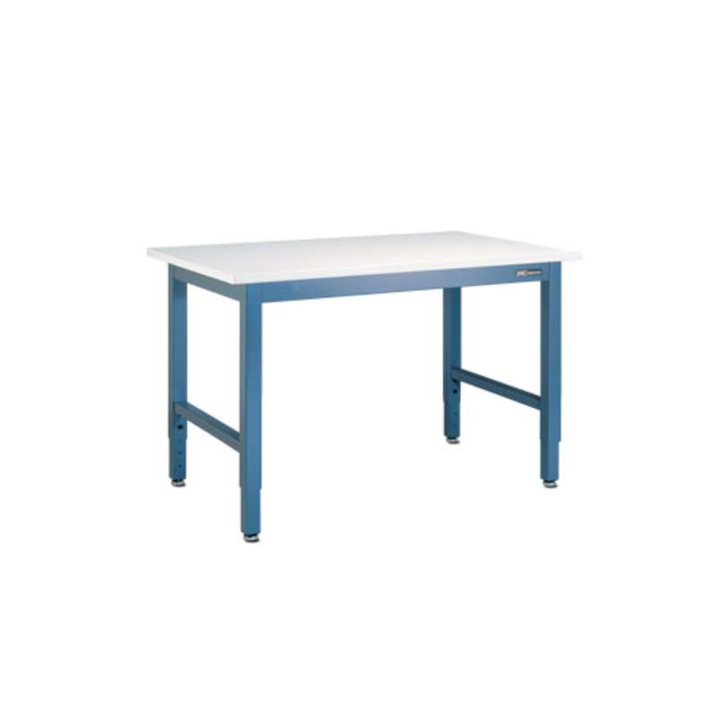 Workmaster™ Series Quick Ship Non-ESD Bench, EZE Blue, Adjustable Height, 30"D x 48"W